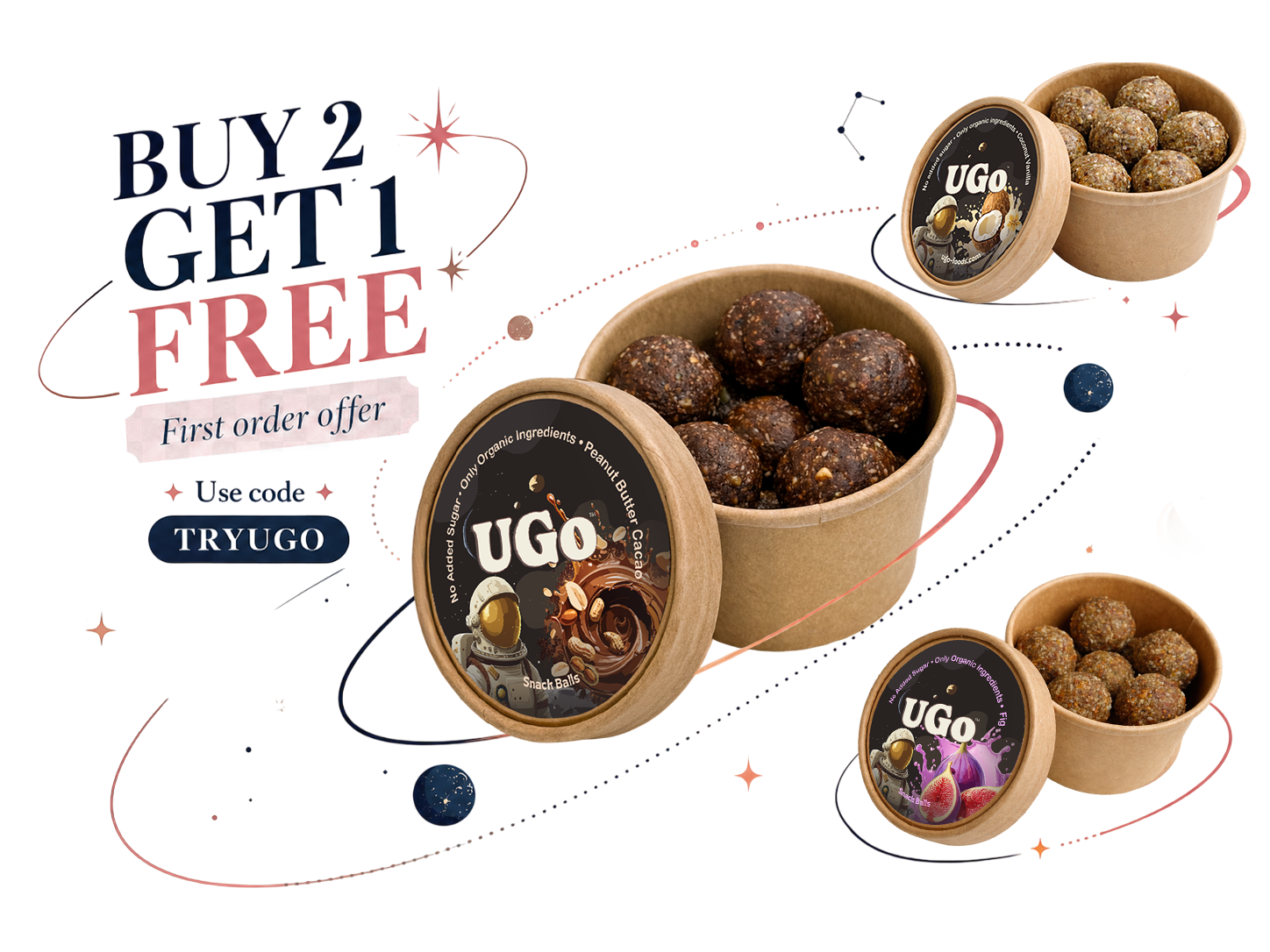 UGO BUY 2 GET 1 FREE — first order offer, code TRYUGO